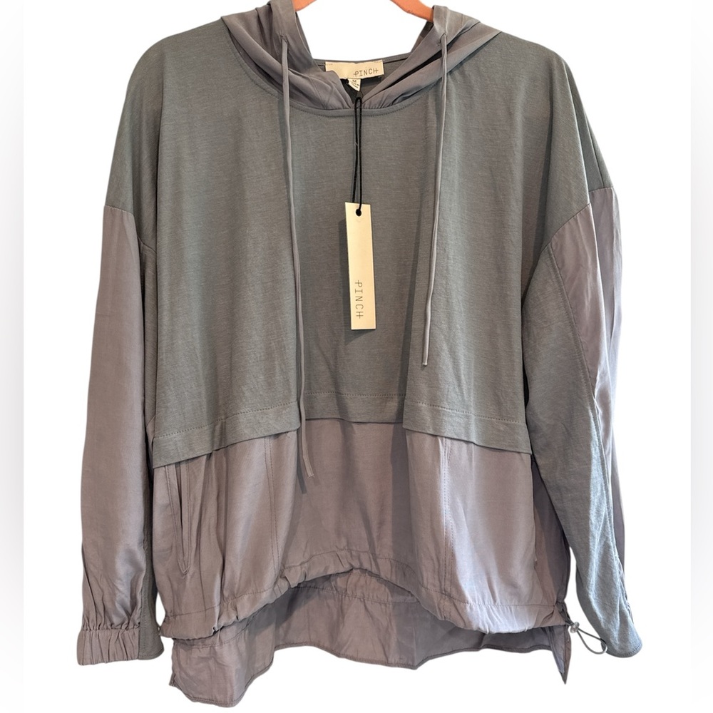 Pinch Two-Tone Gray Hoodie Top Multi-Media Top